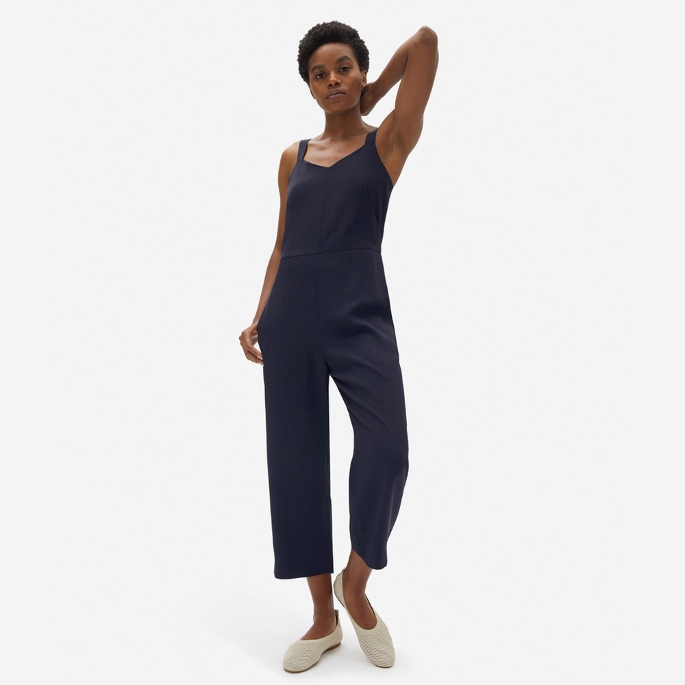 Everlane Navy Blue The Japanese GoWeave Slip Jumpsuit